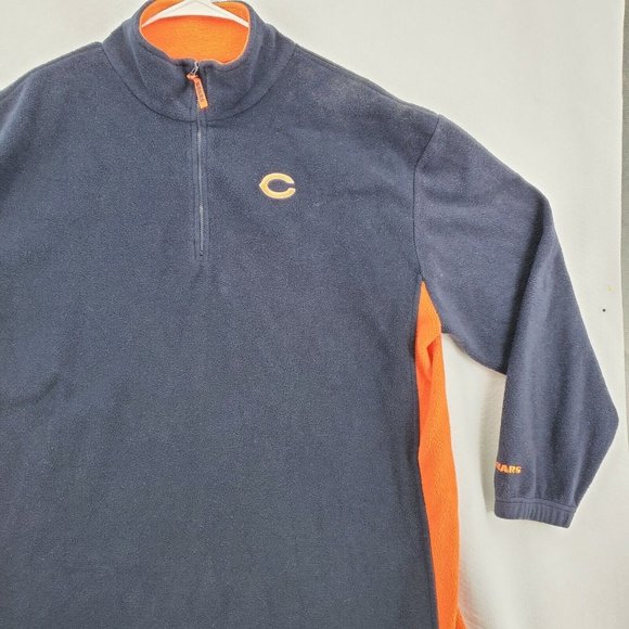 CHICAGO BEARS Sweater NFL Men's Long Sleeve 1/4 Zip Pullover Blue Extra Large - Picture 6 of 12
